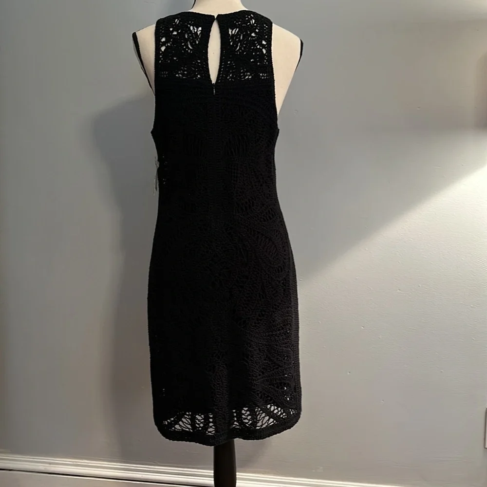 NWT Black Crochet mini dress - Picture 4 of 6